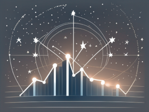 A constellation forming the shape of a sales graph